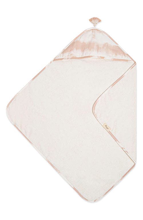 Crane Baby Hooded Cotton Baby Towel In Pink/white