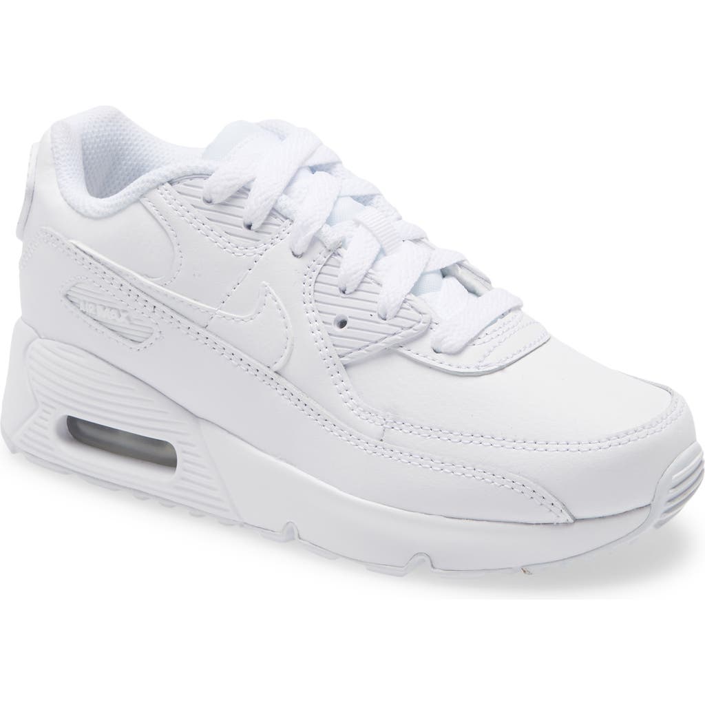 Nike Kids' Air Max 90 Sneaker In White/white/metallic Silver