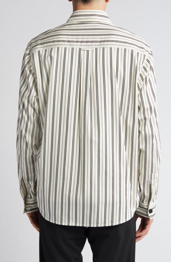 Hugo Boss Erato Stripe Button-up Shirt In Open White