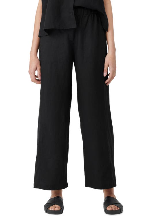 Eileen Fisher Wide Leg Organic Linen Ankle Pants at Nordstrom,