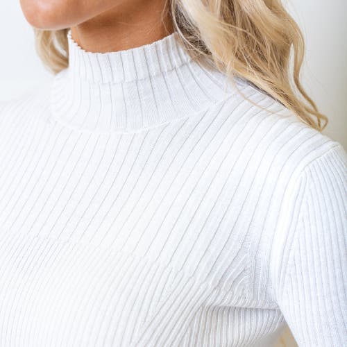 HOPE & HENRY MOCK NECK RIB KNIT SWEATER 