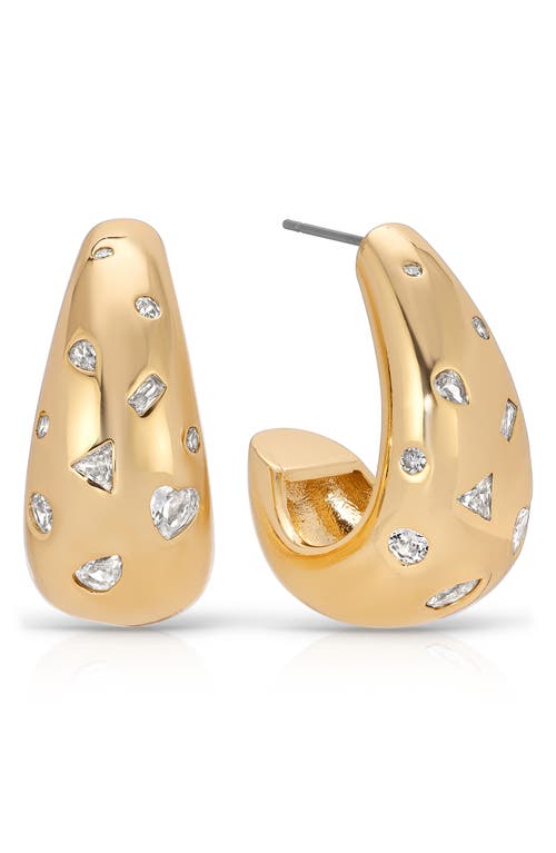 Ettika Cubic Zirconia Hoop Earrings in Gold at Nordstrom