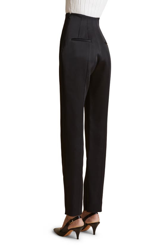 Shop Khaite Lenn High Waist Pants In Black