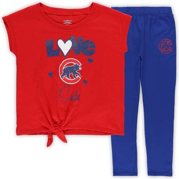 Outerstuff Girls Preschool Royal/Red Chicago Cubs Forever Love Tri-Blend T- Shirt & Leggings Set