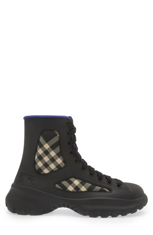 Shop Burberry Boulder Check Boot In Black Ip Check