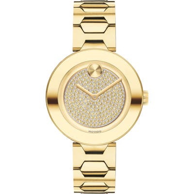 Movado Bold Pave T-Bar Bracelet Watch, 32Mm