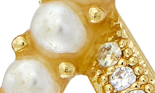 Savvy Cie Jewels Imitation Pearl & Crystal X Stud Earrings In Yellow