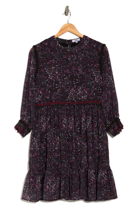 Area Stars Zella Floral Print Long Sleeve Dress In Purple | ModeSens