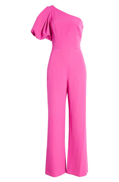 Eliza J One Shoulder Jumpsuit in Hot Pink Smart Closet