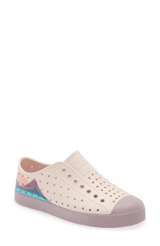 Native Shoes Kids' Jefferson Print Slip-on Sneaker In Dust Pink/ Purple