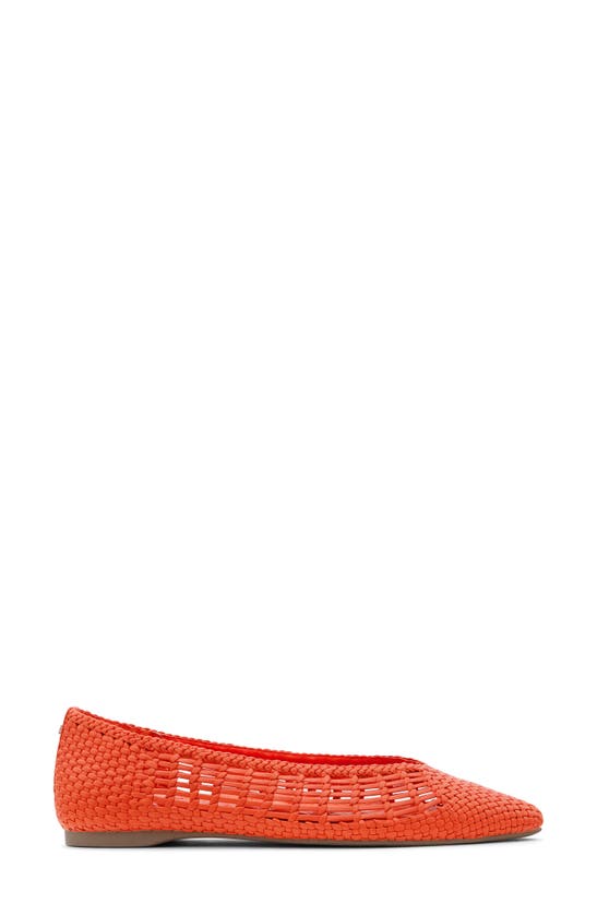 Shop Birdies Goldfinch Pointed Toe Ballet Flat In Tiger Lily Woven
