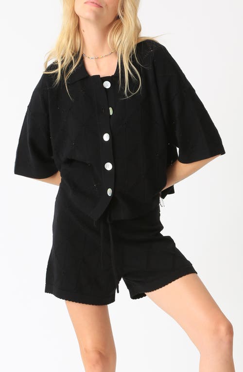 Electric & Rose Boxy Camp Shirt In Black