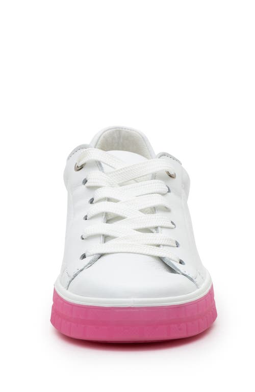 Shop Ara Forsyth Sneaker In White Cervocalf W/pink Sole