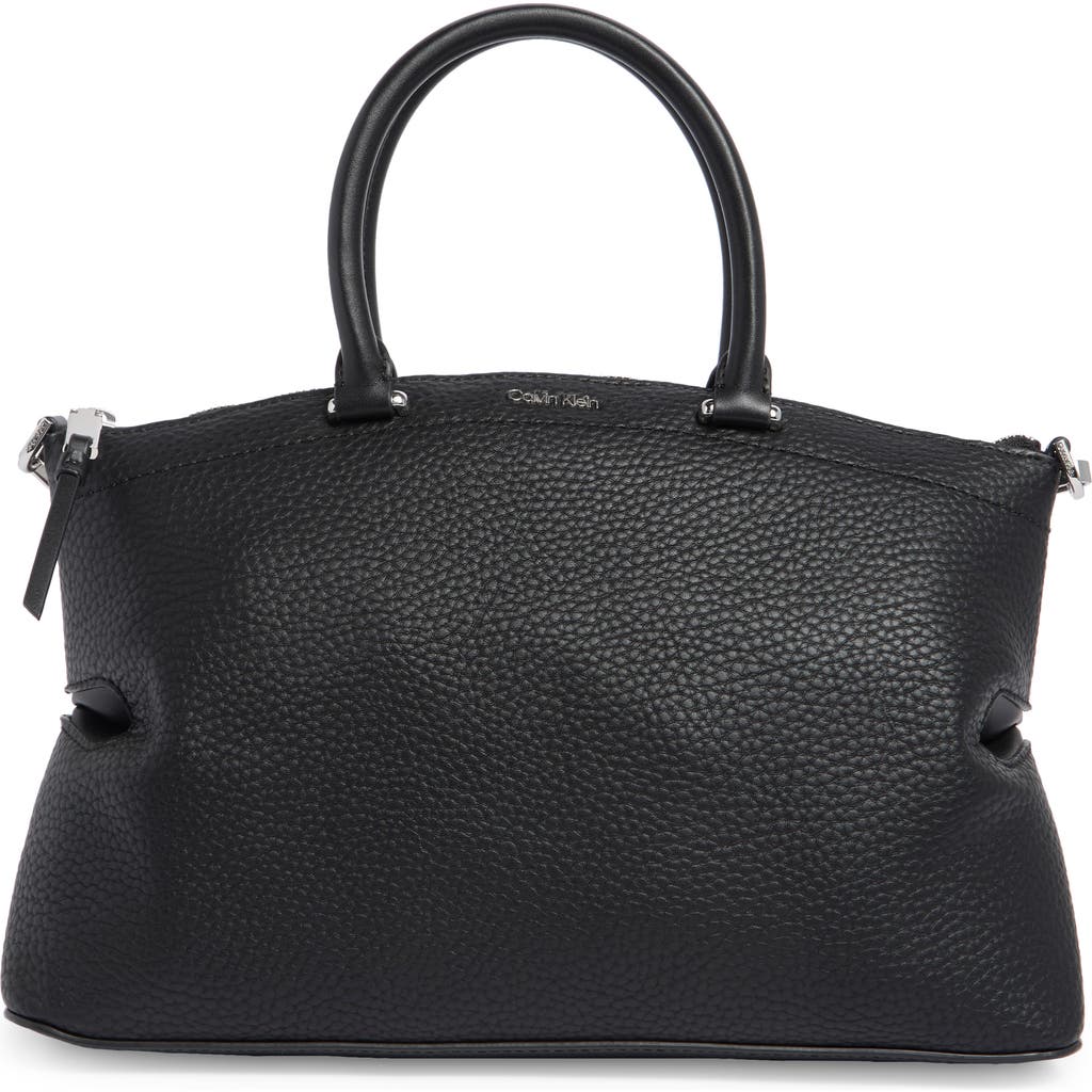Calvin Klein Cypress Satchel Bag In Black/silver