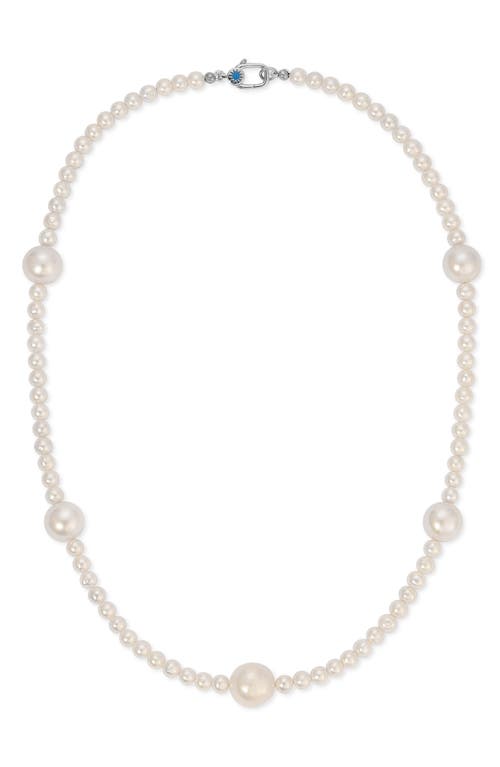 Dreamy Freshwater Pearl Necklace in White/Sterling Silver Rhodium