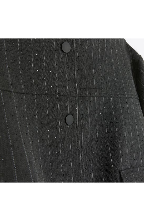 RIVER ISLAND RIVER ISLAND HEAT SEAL PINSTRIPE BOMBER JACKET