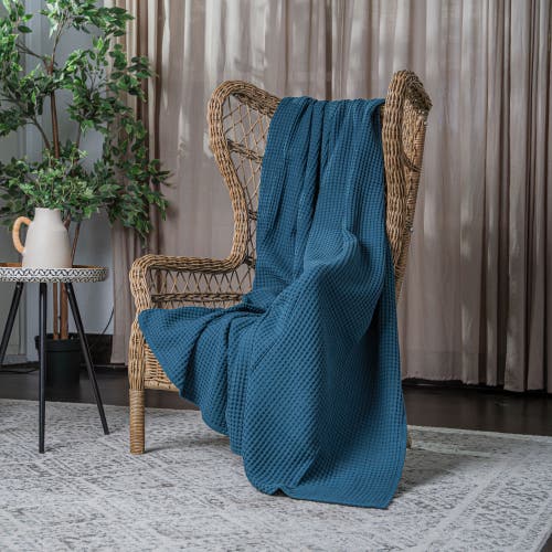 Comfy Cubs Adult Waffle Blanket In Neptune