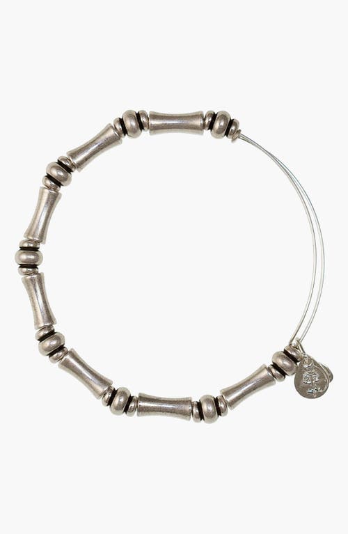 'Bamboo Motif' Expandable Wire Bracelet in Silver