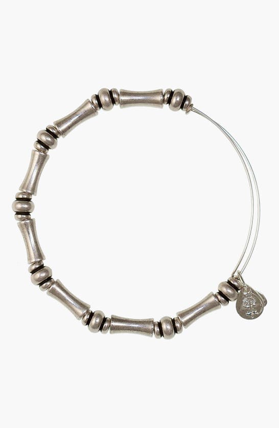 Alex And Ani 'bamboo Motif' Expandable Wire Bracelet In Silver