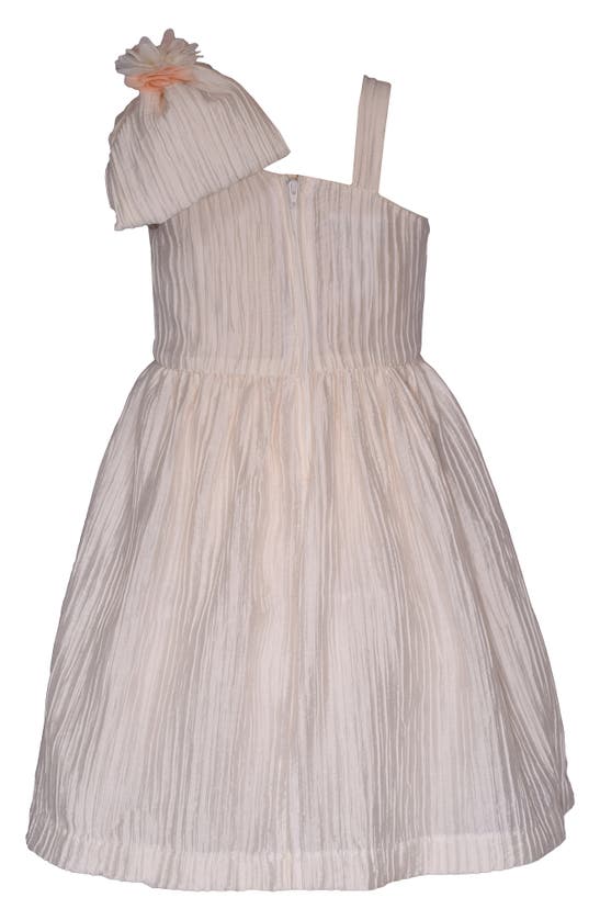 Shop Iris & Ivy Kids' Pleated One-shoulder Taffeta Dress In Ivory