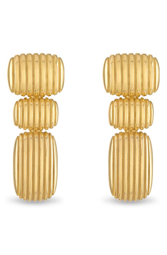 Shop Pamela Zamore Isla Oblong Cushion Drop Earrings In Gold