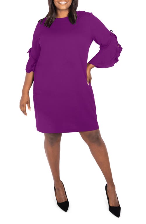 Marée Pour Toi Ruffle Tie Sleeve Dress in Purple
