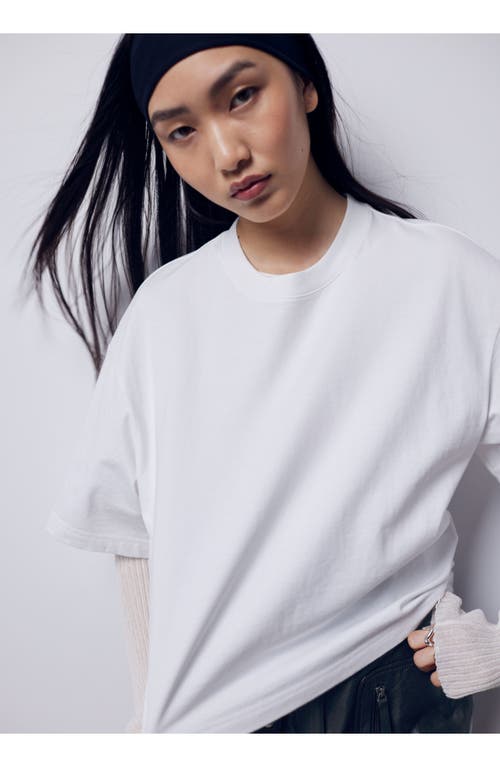 Shop & Other Stories Boxy Cotton T-shirt In White Light