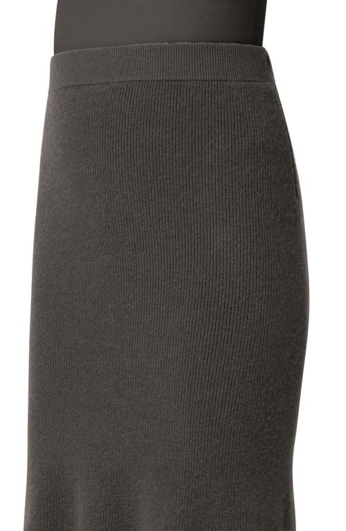 Akris Cashmere Rib Midi Sweater Skirt In Kale Green