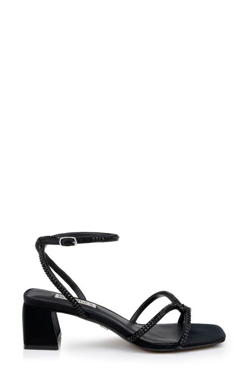 Shop Badgley Mischka Collection Brisa Ankle Strap Sandal In Black Satin