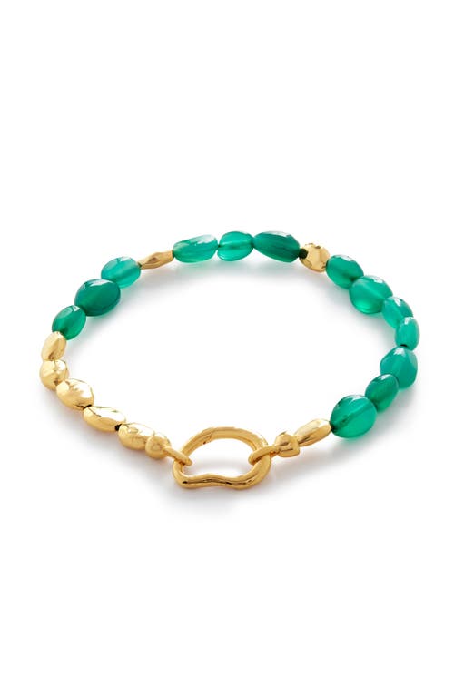 Monica Vinader Keshi Pearl Bracelet 18K Gold Vermeil/green Onyx at Nordstrom,