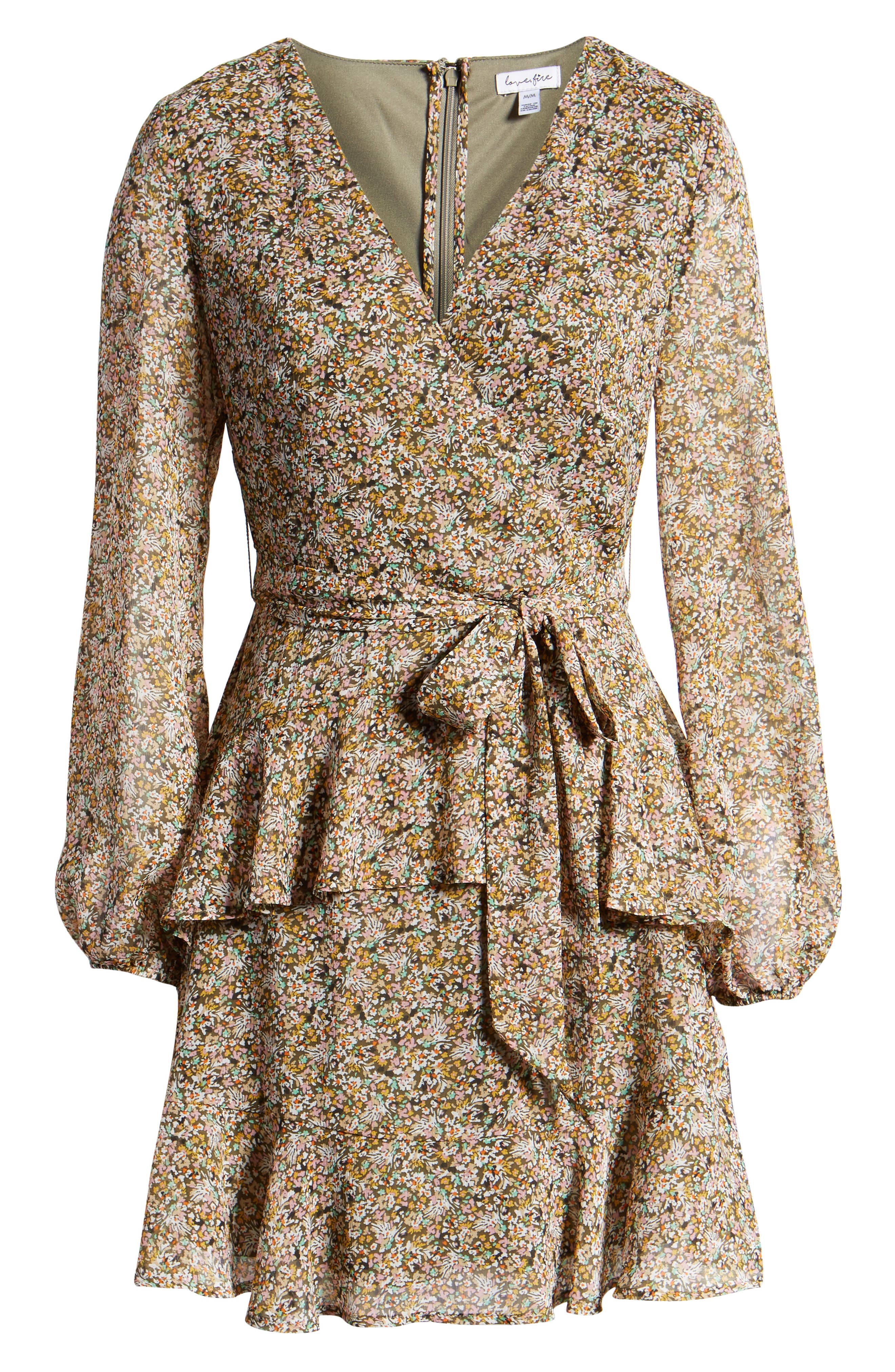 love fire tiered wrap dress