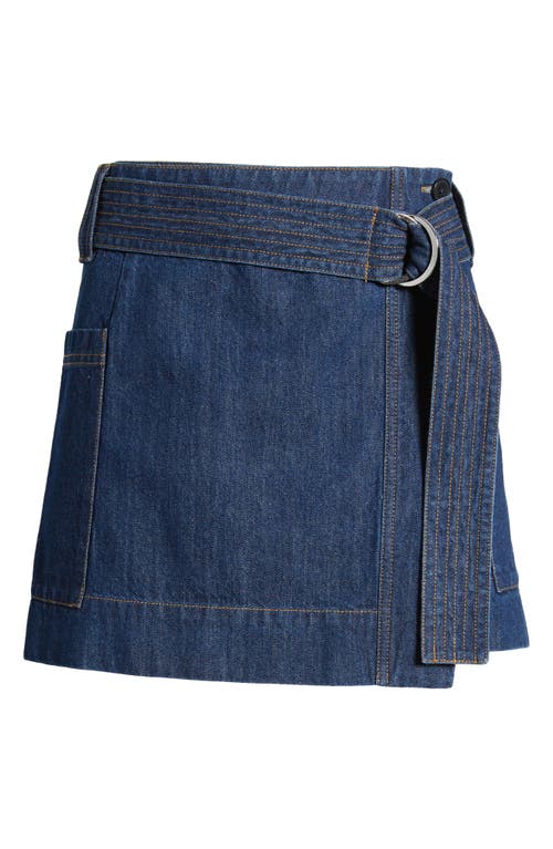 Rails Deanna Belted Denim Wrap Miniskirt In Raw Denim