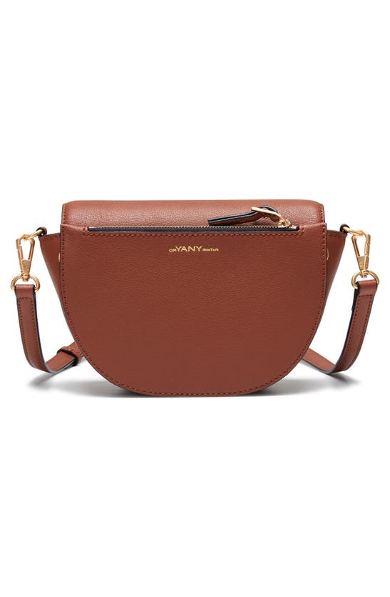 Shop Oryany Lottie Leather Saddle Crossbody Bag In Toffee Tan