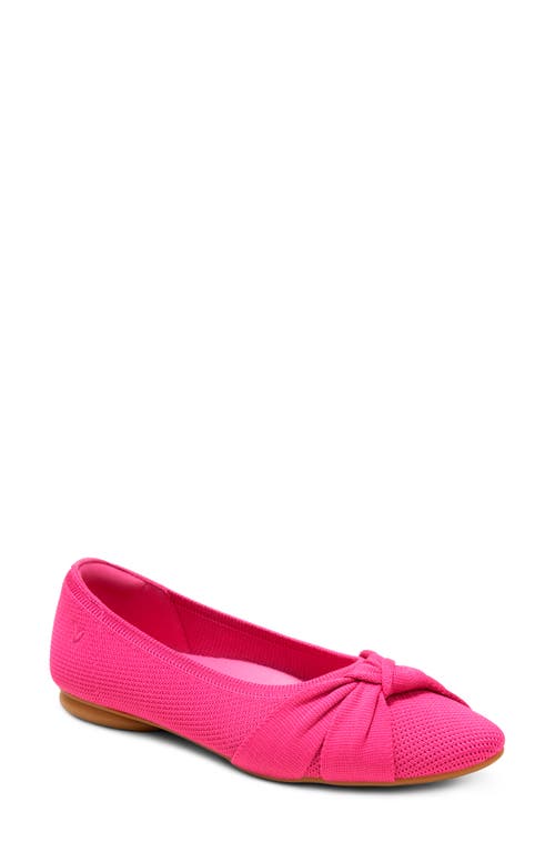 Shop Vivaia Knotted Water Resistant Almond Toe Flat In Pitaya