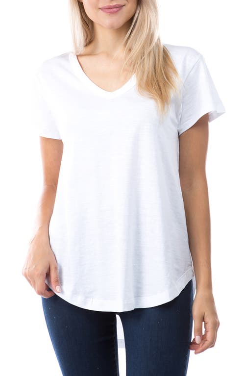 V-Neck High-Low T-Shirt in White