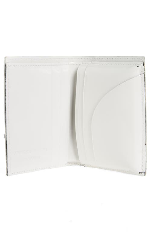 Shop Comme Des Garçons Wallets Reversed Corner Patent Leather Card Case In White