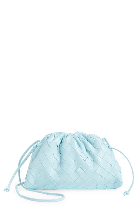 Lp Blue Linea Pele Studded Clutch Purse Women’s Handbag. Vegan Faux Leather  16”
