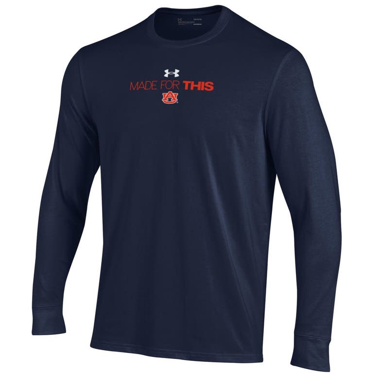 Shop Under Armour Unisex   Navy Auburn Tigers 2024 On-court Bench Unity Performance Long Sleeve T-shirt