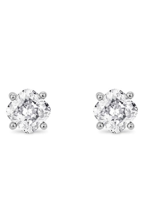 Lightbox 1-carat Lab Grown Diamond Cushion Stud Earrings In White/14k White Gold