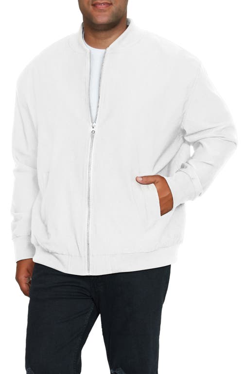 MVP Collections Millennium Stretch Bomber Jacket in Crystal White
