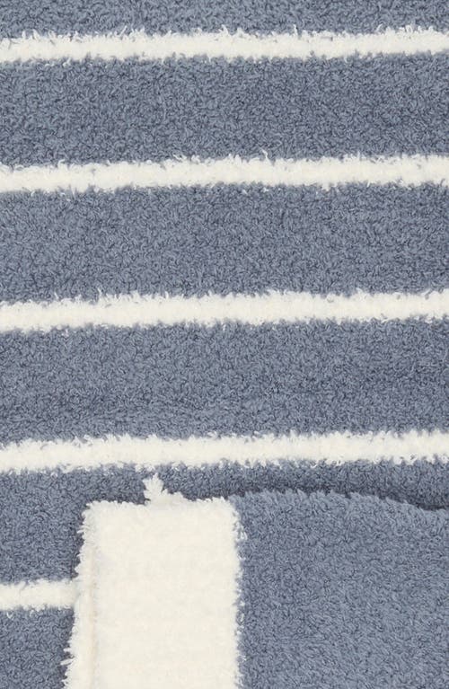 Barefoot Dreams ® Cozychic® Horizontal Stripe Throw Blanket In Shadow Blue-cream