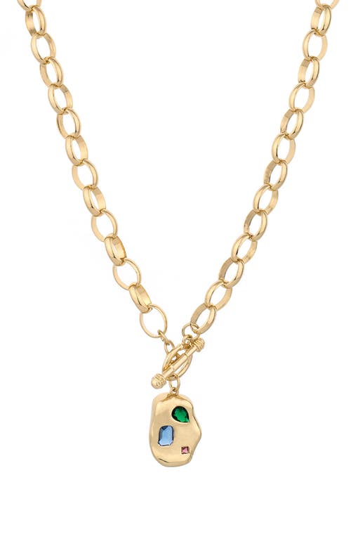 Ettika Rainbow Nugget Pendant Necklace in Gold