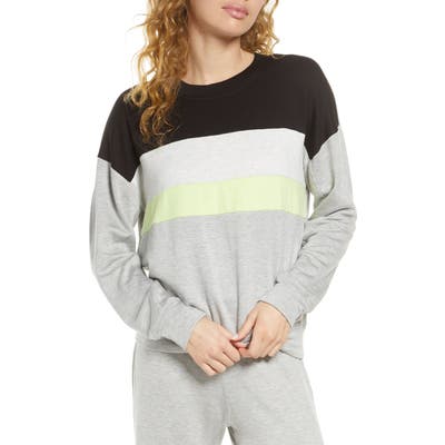 Socialite Brushed Stripe Pullover, Grey