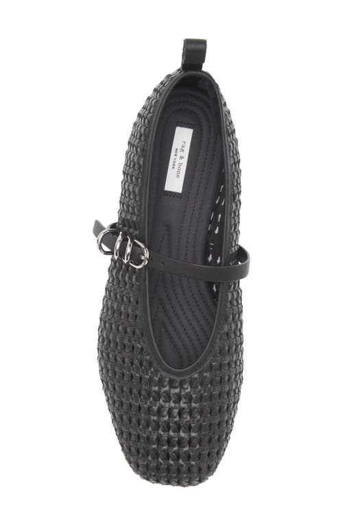 Rag & Bone Spire Woven Mary Jane Ballerina Flats In Black
