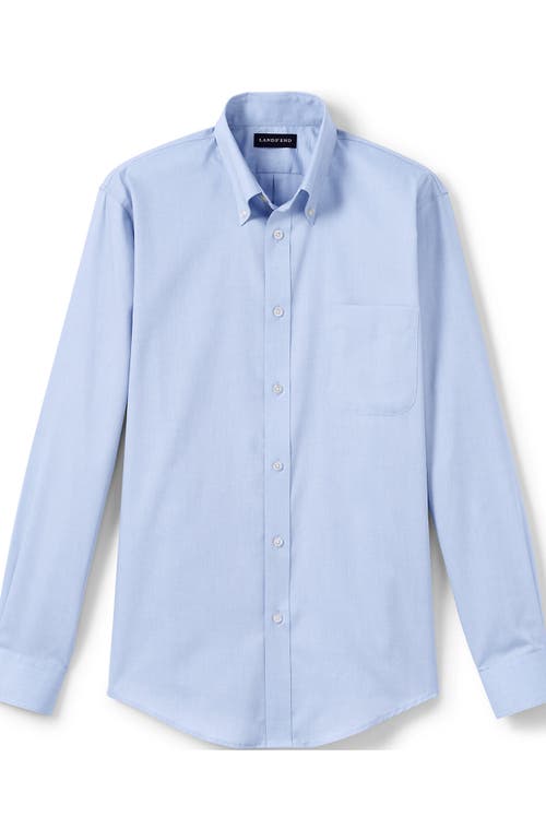 Lands' End School Uniform Long Sleeve No Iron Pinpoint Dress Shirt In Blue