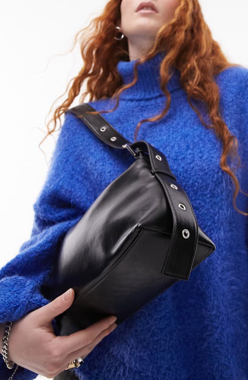 Sophie Faux Leather Shoulder Bag in Black