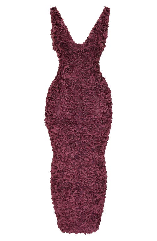 Shop House Of Cb Carena Flower Appliqué Gown In Nocturne