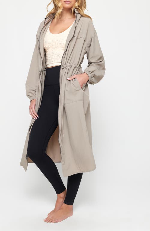 Shop Spiritual Gangster Natasha Full Zip Trench Coat In Taupe