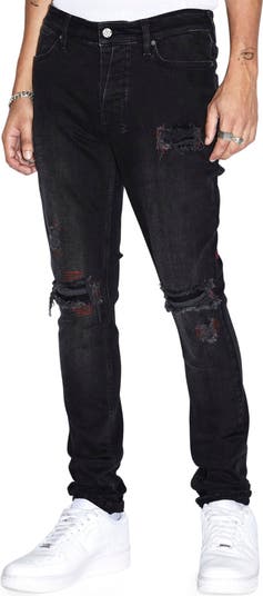 BLACK STONE Men's Skinny-fit Ripped Jeans - Boldly Stylish