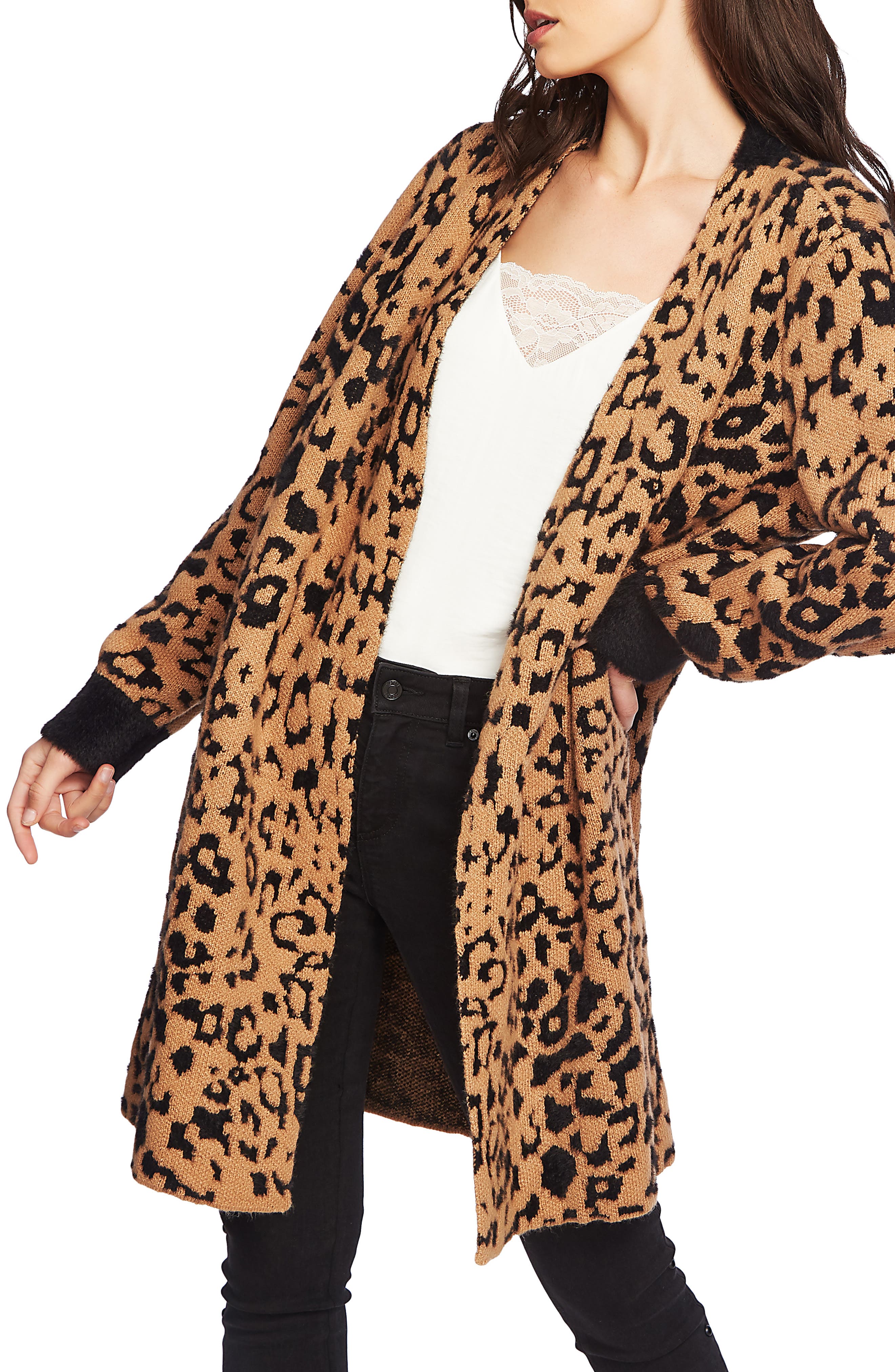eyelash leopard cardigan